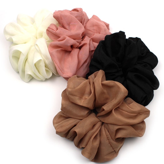 Jumbo Satin Hair Accessories 18 Colors Elastic Scrunchies for Thick Hair Women G Jumbo Satin Hair Accessories 18 Colors Elastic Scrunchies  main image 4