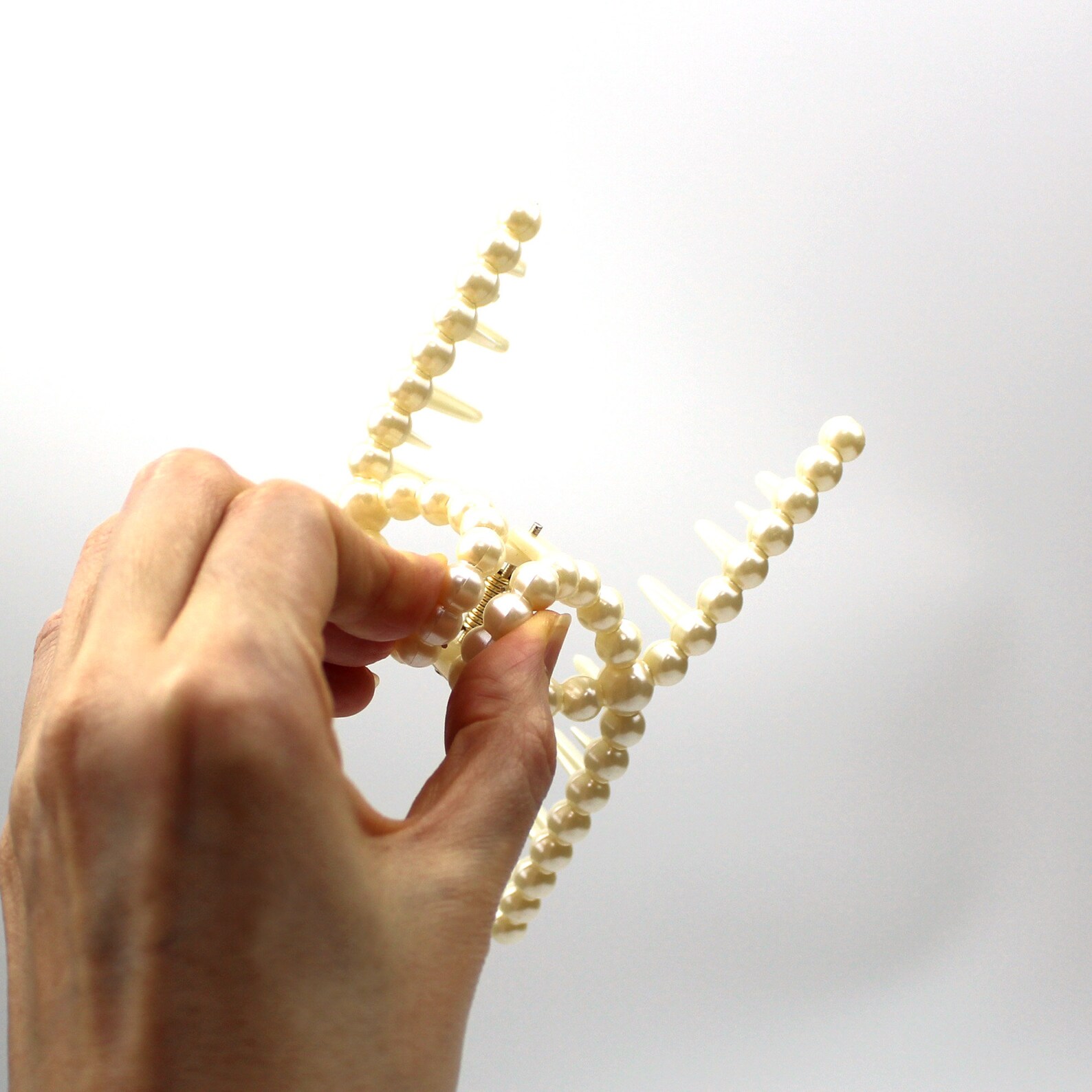 Large Cream Faux Pearl Beaded Twist Claw Hair Clip Jaw Clamp Etsy