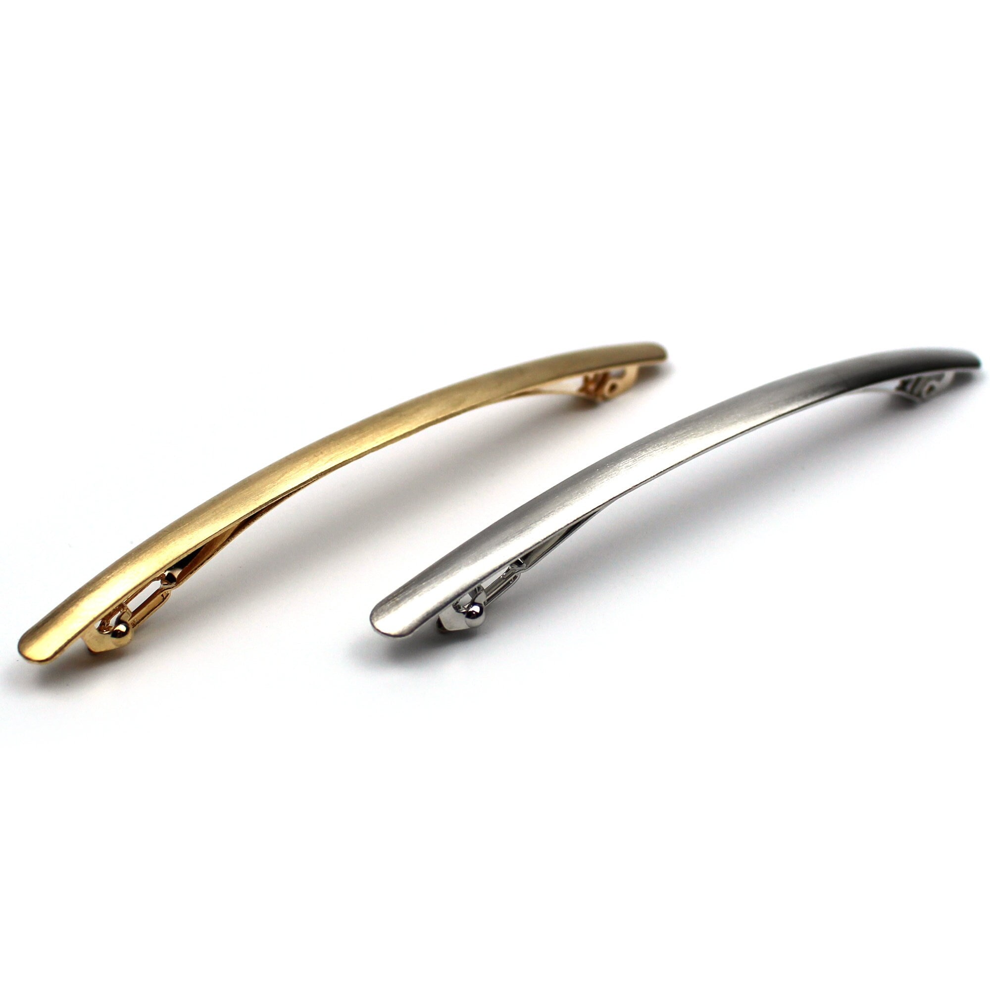 Very Thin Long Silver Gold Metal Hair Barrettes Simple Hair Etsy