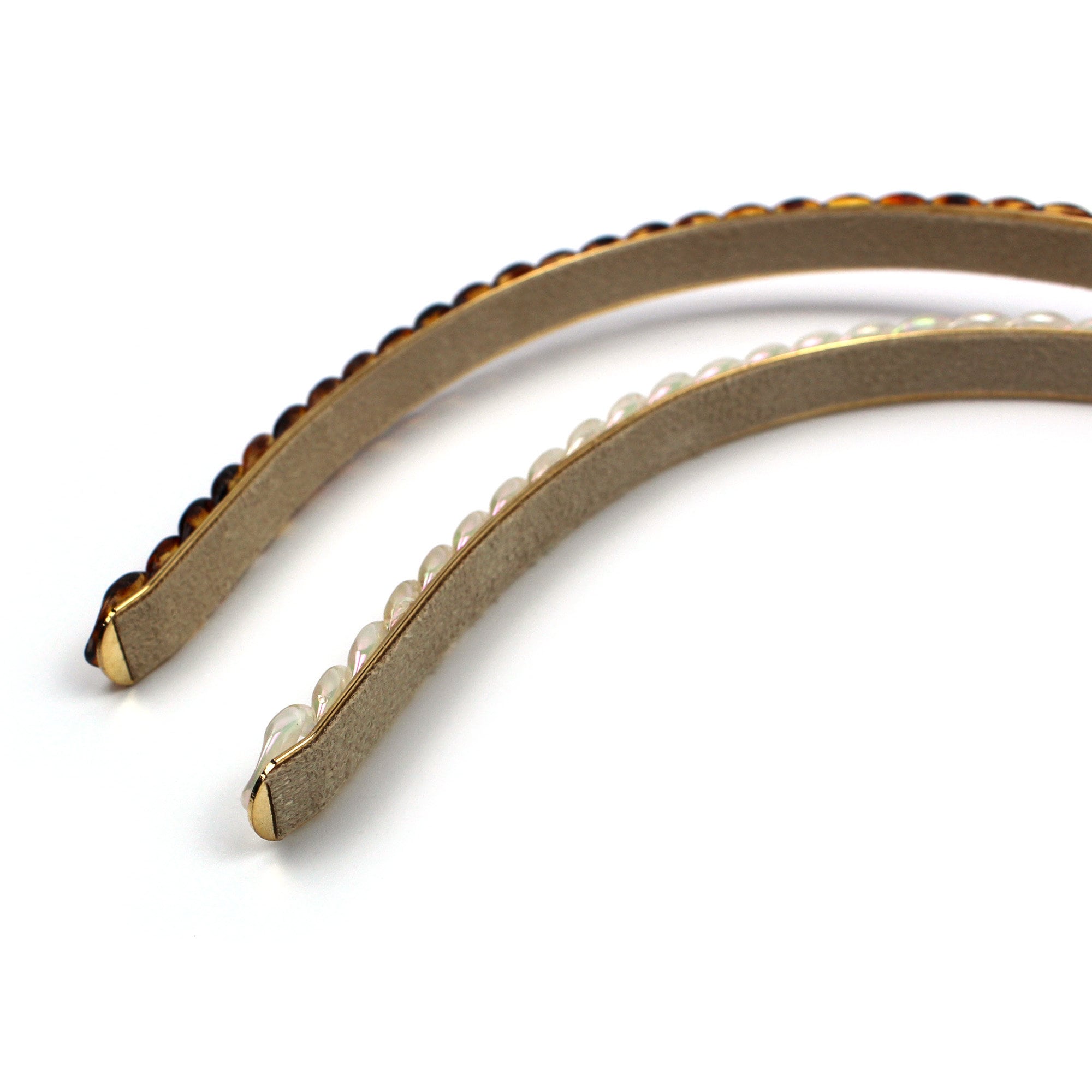 Aurora White Brown Twist Resin Braided Headband for Women Girls