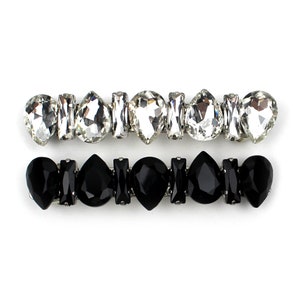 Big Acrylic Drop Crystal Stones Rhinestone Beaded Hair Jewelry Barrette Metal Automatic Hair Clip Cool Hairpin Glitter Hair Accessories Gift