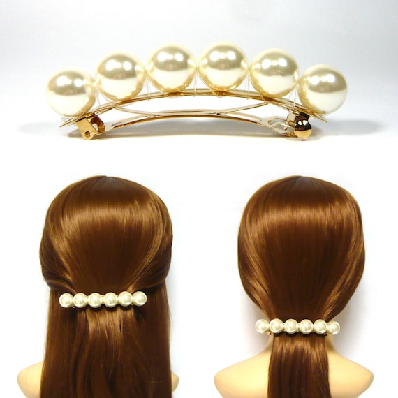 Elegant Cream and Gold Hair Accessory Amazon.com : JONKY Gold Flower Hair Clip Bride Wedding  main image 2