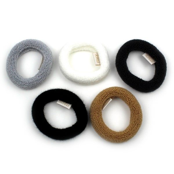 Lightweight Soft Italian Fabric Wrist Band for Ponytail Holder Fluffy Elastic Hair Tie Cool Hair Accessories Girls Women Unisex Small Gifts