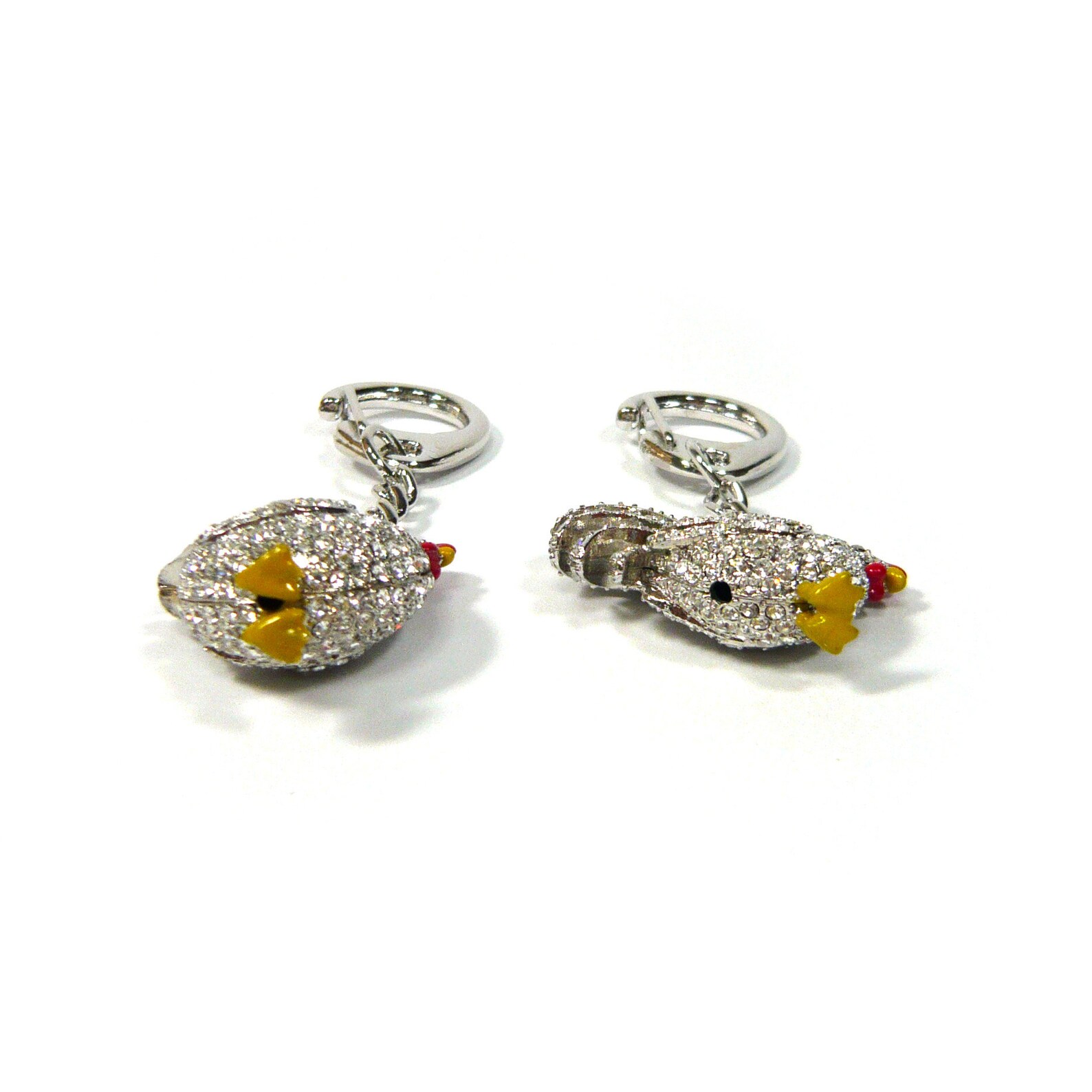 Bling Crystal Rhinestone Decor Small Silver Metal Hen Rooster Etsy