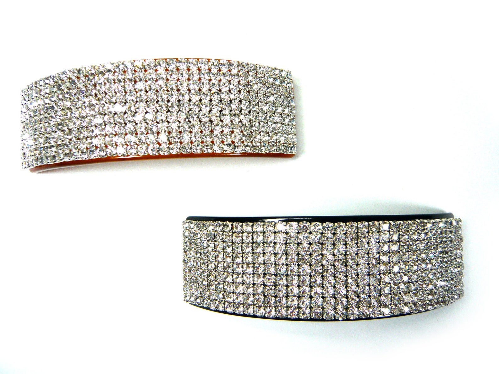 Clear Silver Crystal Rhinestone Decor Brown Black Long Large | Etsy