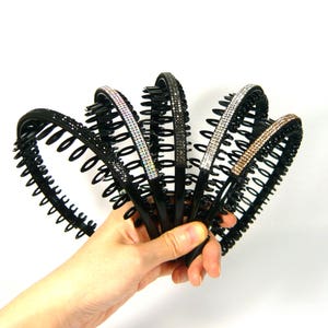 Kristall Strassbesatz Dekorative Kunststoff Zähne Kamm Stirnband Haarband Kopfschmuck Haarband Bequeme Tragen Mode Frauen Accessoire Geschenk