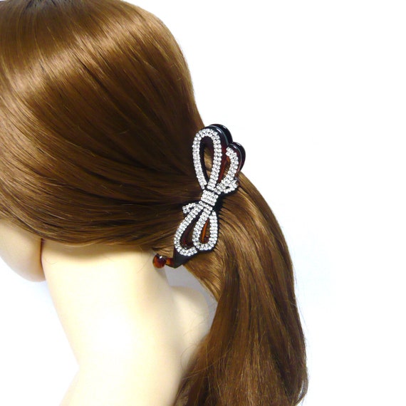 Handgefertigte Haarspange Mit Strass – Schwarzes Metall-Clip Für Frauen & Mädchen