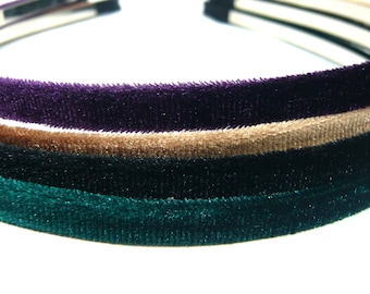 Simple Soft Velvet Fabric Slim Metal Headband Hairband Alice Band Headpiece for Women Girls Hair Accessories Gifts for Her Girlfriend Sister