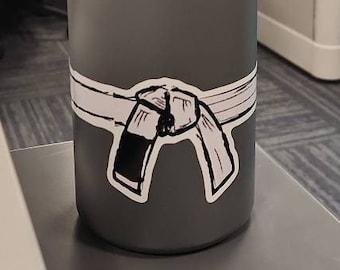 Wrap-around BJJ Sticker Belts for Water Bottles