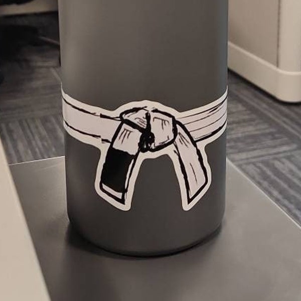 Wrap-around BJJ Sticker Belts for Water Bottles