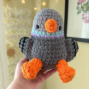 Crochet Pigeon Plushie, Pigeon Amigurumi, Handmade Crochet Plushie