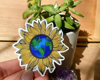 Sunflower Earth Sticker