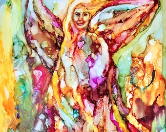 SOLD-Angel Art-Original Angel Painting-'Angel Essence 4'