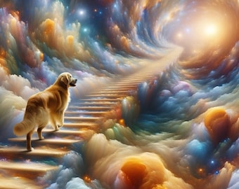 Dog Sympathy, Rainbow Bridge, Pet Memorial, Digital download, Size over 5 MB