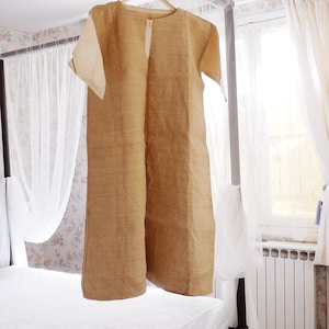 Antique Hemp Nightdress/Shirt, Unused, French From The Chateau Serignac Sur Garonne, Winter/Autumn Weight Circa 1860, Unused