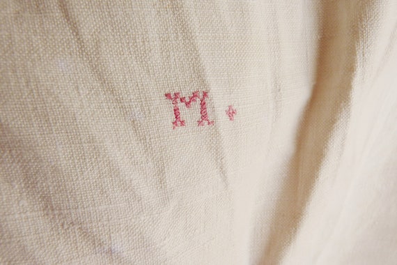 Antique Men's Shirt, French Hand Woven Linen  Cir… - image 5