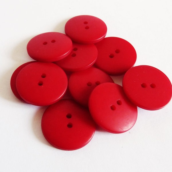 Set Of 24 Vintage Italian Made Buttons, Multi Red, Butterscotch, Dark Brown, Dark Honey, 24 mm and 18 mm Diameter sizes available,  Unused