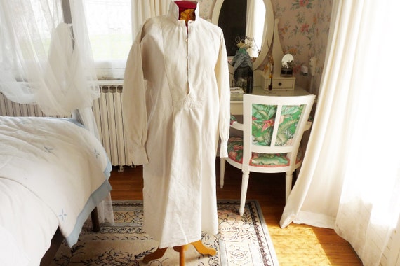 Antique Hemp Evening Dress Shirt, Rare, Hand Wove