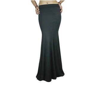 Plain Black Fishtail Maxi Skirt