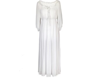 white peasant wedding dress