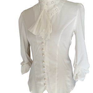 Ivory White Gothic Victorian Steampunk Pirate Blouse Shirt - Etsy