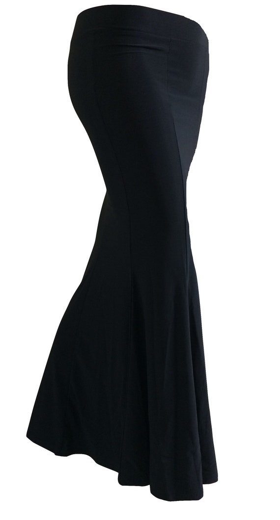 Black fishtail maxi skirt hot sale