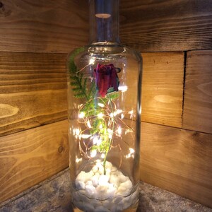 Glass Wedding Table Forever Rose Bud Flower Personalise Lantern Red