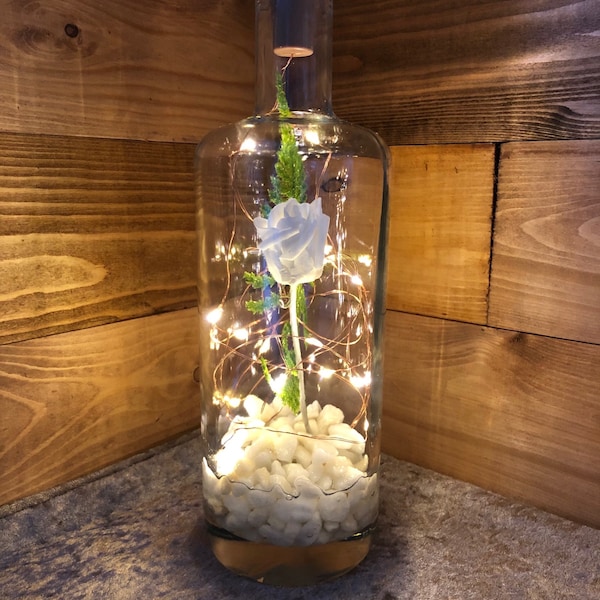 White Rose Glass Wedding Lantern