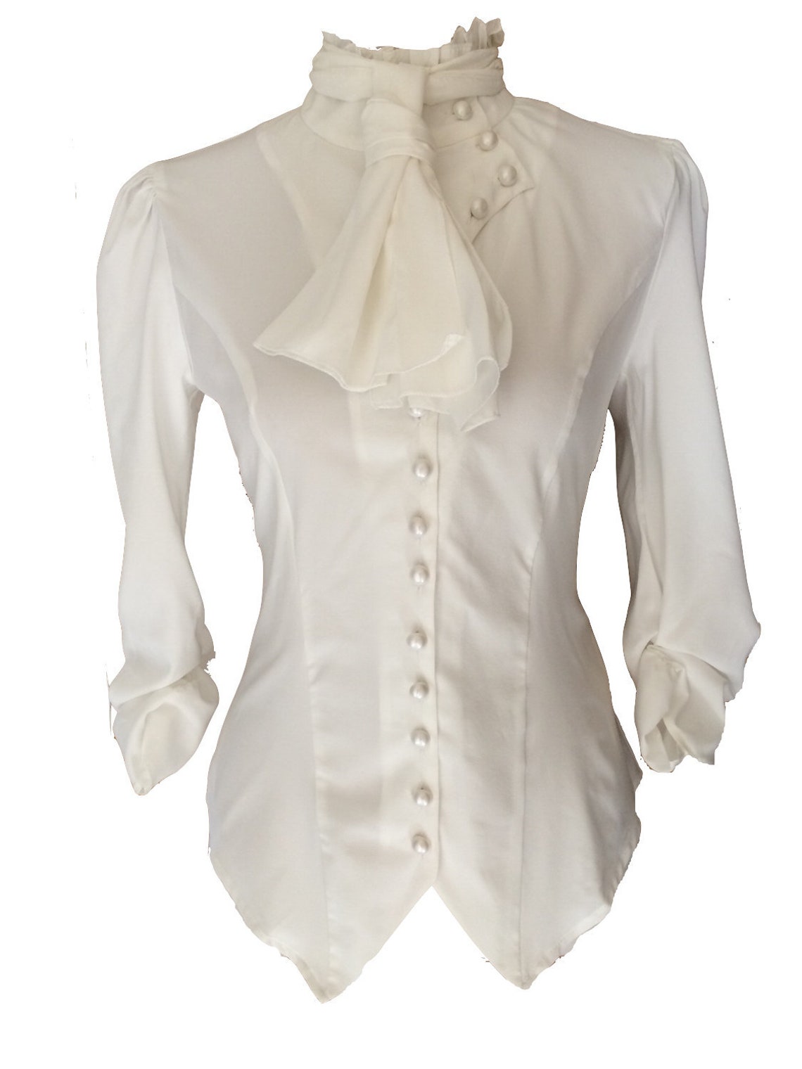 Ivory White Gothic Victorian Steampunk Pirate Blouse Shirt - Etsy UK
