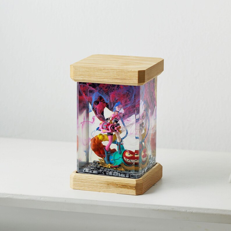 Jinx Resin Lamp, League of Legends Anime Figure Art Night Light, Unique ...