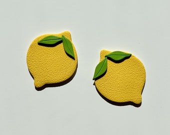 BIG Lemon studs / Clay earring / Fruit earring / Trendy summer earring / iebis / Polymer clay jewelry / Gift idea / Bridesmaid gift idea
