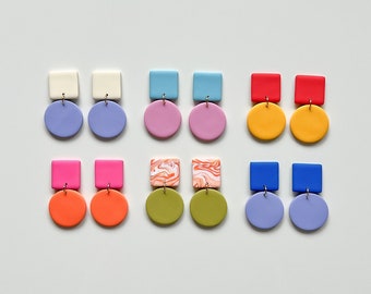 Pendientes bicolor / Pendientes geométricos / Joyería delicada / Regalo único / Pendiente llamativo / Pendientes abstractos / iebis / Regalo dama de honor