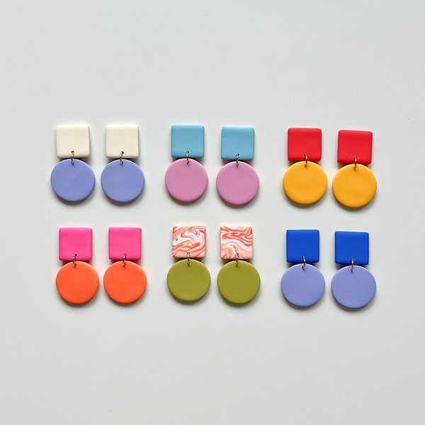 Pendientes bicolor / Pendientes geométricos / Joyería delicada / Regalo único / Pendiente llamativo / Pendientes abstractos / iebis / Regalo dama de honor