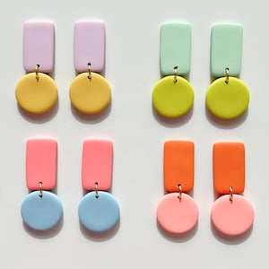 Pendientes bicolor / Pendientes geométricos / Joyería delicada / Regalo único / Pendiente llamativo / Pendientes abstractos / iebis / Pendientes coloridos imagen 5