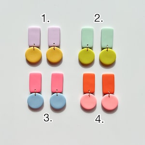 Pendientes bicolor / Pendientes geométricos / Joyería delicada / Regalo único / Pendiente llamativo / Pendientes abstractos / iebis / Pendientes coloridos imagen 2