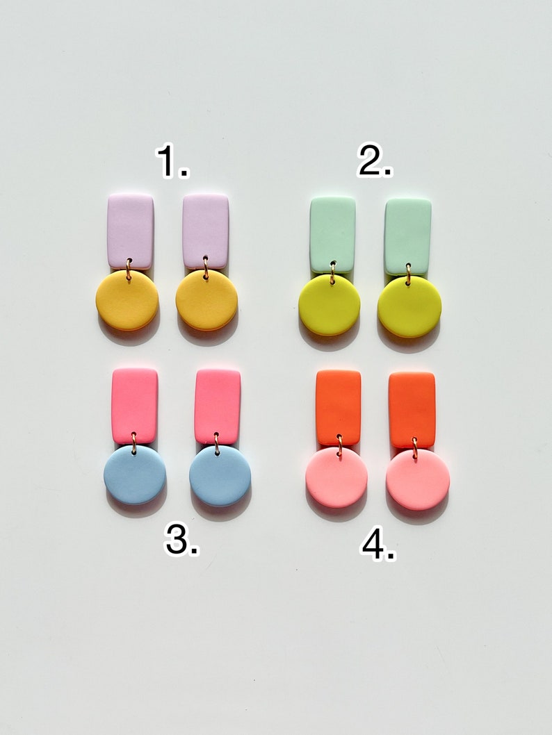 Pendientes bicolor / Pendientes geométricos / Joyería delicada / Regalo único / Pendiente llamativo / Pendientes abstractos / iebis / Pendientes coloridos imagen 2