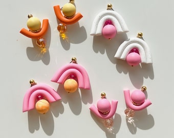 NEW - Various options of lightweight colorful, cute and fun polymerclay statement earrings, pick your favorite!