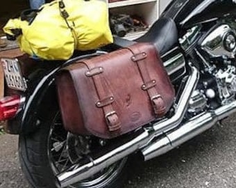 Cod. MONO 116G / Mod. INCASSO DYNA dx - Muffler side leather 4.5 mm. Natural hand-dyed Long cover with complete steel Made in Italy