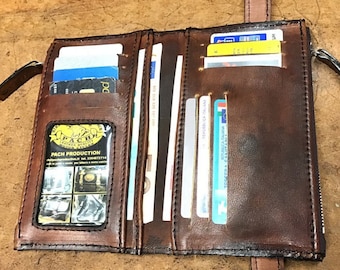 Women's leather wallet, Women's leather wallet, Ledergeldbörse, porte-feuille en cuire JV line, in leather handmade made in ITALY