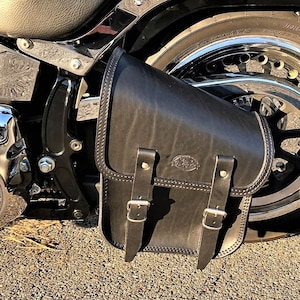Bolsa sillín Harley Davidson marrón claro softail marco bolso bolsillo lateral #120 