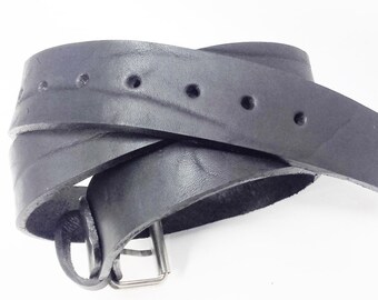 Men's belt, 4.5 mm thick bull leather belt. width 4 cm. Treated and greased Made in Italy