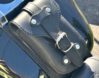 SOFTAIL tank cover - Code CS-L 19 / Mod. HD Softail / In customizable leather with handmade pocket Made in Italy