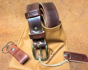 Leather belt thickness 4/4.5 mm. Width 38mm. Natural hand dyed Made in Italy