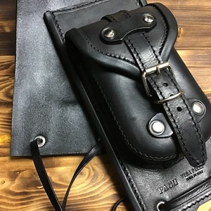 Copri serbatoio SOFTAIL - Cod. CS-L 30 / Mod. HD Softail / In pelle volonata spessa e morbida con taschino fatto a mano Made in Italy