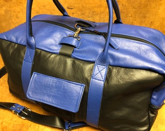 Atalanta travel bag, in customized leather as you want, with shoulder strap Handmade Made in Italy
