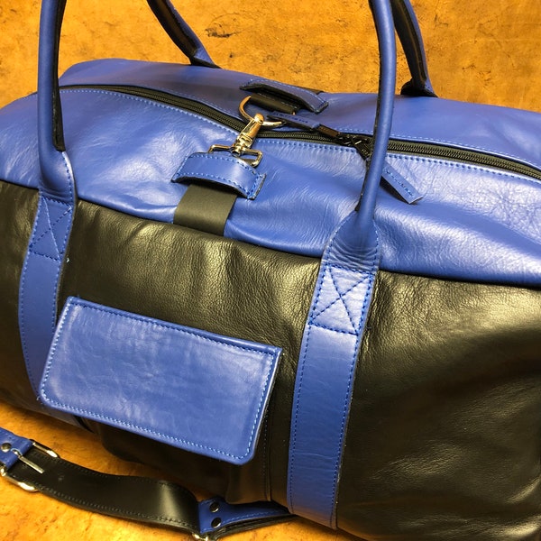 Atalanta travel bag, in customized leather as you want, with shoulder strap Handmade Made in Italy