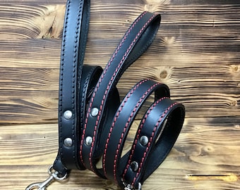 Leather dog leash 4 mm . measure on request maximum length plus the handle Contact me for info. Handmade Made in Italy