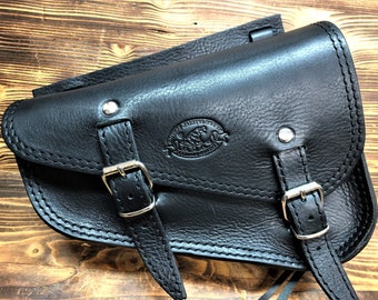 SPORTSTER side bag Moto Custom Harley Iron Forty Eight Roadster Nightster 883 1200, "Mod. Choppers 003V" VOLONATA LEATHER Made in Italy