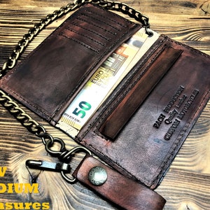 Wallet in hand-dyed leather with card holder, Mod. BIKERS CARD handmade Made in Italy image 10