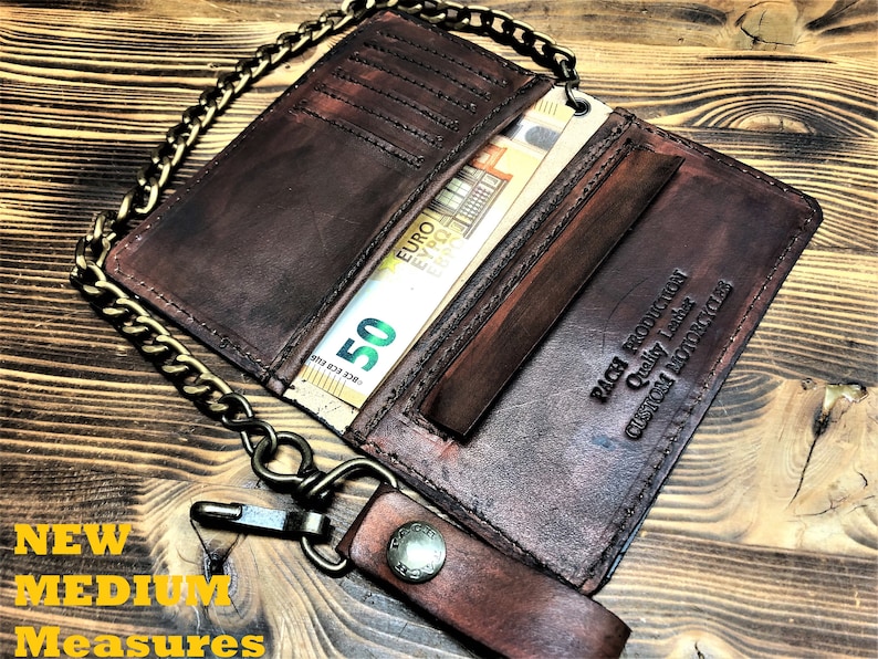 Wallet in hand-dyed leather with card holder, Mod. BIKERS CARD handmade Made in Italy image 10